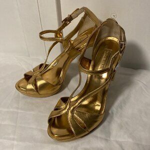 BCBG MaxAzria | Dark Gold Strappy High Heels - 8.5